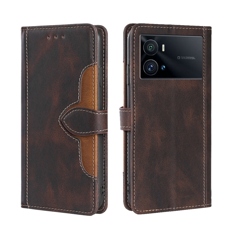 For vivo iQOO 9 Pro 5G Stitching Skin Feel Magnetic Buckle Horizontal Flip PU Leather Case