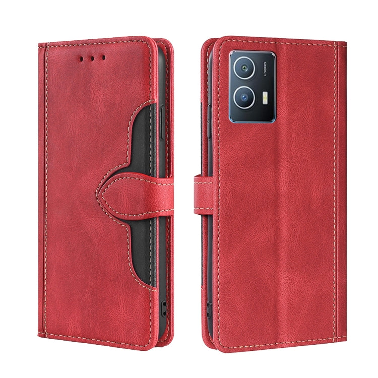For vivo iQOO U5 5G Stitching Skin Feel Magnetic Buckle Horizontal Flip PU Leather Case
