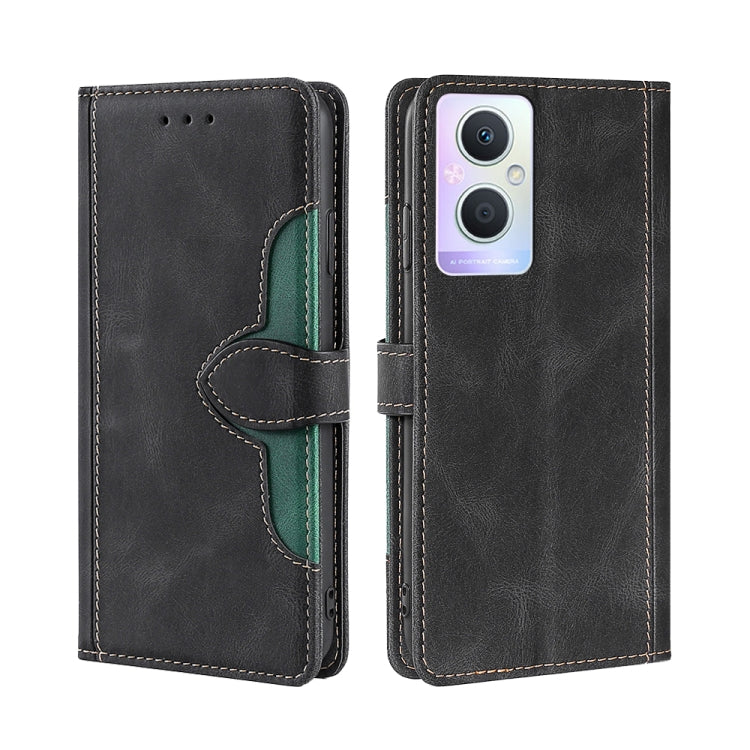 For OPPO A96 5G Stitching Skin Feel Magnetic Buckle Horizontal Flip PU Leather Case