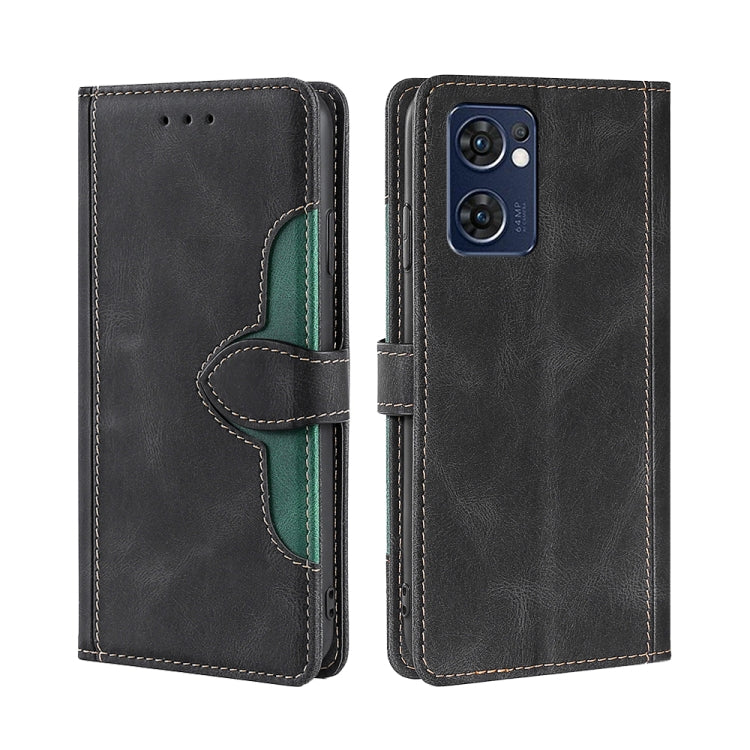 For OPPO Find X5 Lite Stitching Skin Feel Magnetic Buckle Horizontal Flip PU Leather Case
