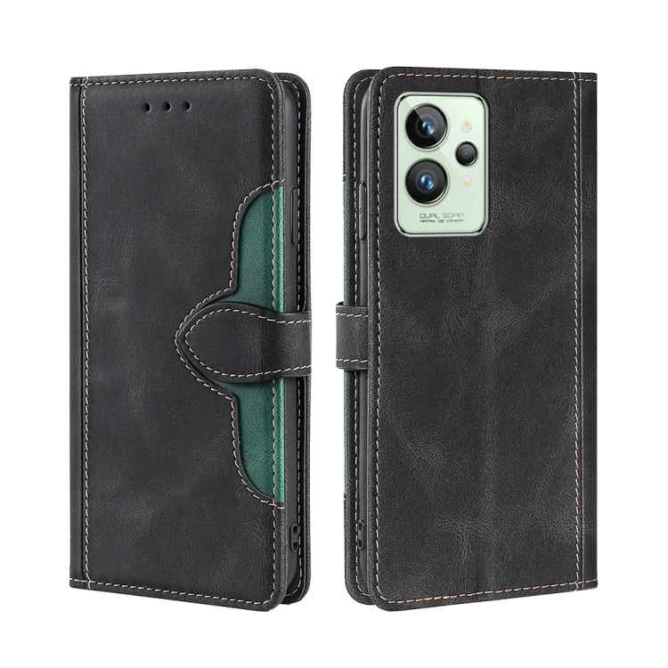 For OPPO Realme GT2 Pro Stitching Skin Feel Magnetic Buckle Horizontal Flip PU Leather Case
