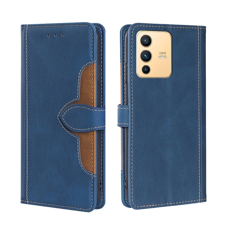 For vivo S12 5G/V23 Stitching Skin Feel Magnetic Buckle Horizontal Flip PU Leather Case