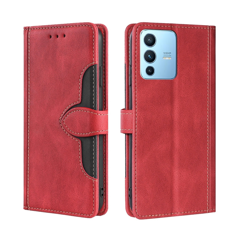 For vivo S12 Pro 5G/V23 Pro Stitching Skin Feel Magnetic Buckle Horizontal Flip PU Leather Case