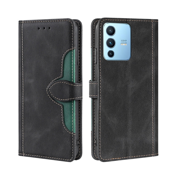 For vivo S12 Pro 5G/V23 Pro Stitching Skin Feel Magnetic Buckle Horizontal Flip PU Leather Case