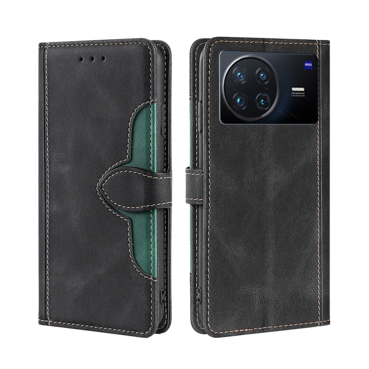 For vivo X Note 5G Stitching Skin Feel Magnetic Buckle Horizontal Flip PU Leather Case