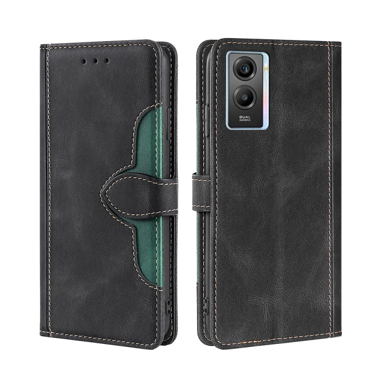 For vivo Y55S 5G Stitching Skin Feel Magnetic Buckle Horizontal Flip PU Leather Case