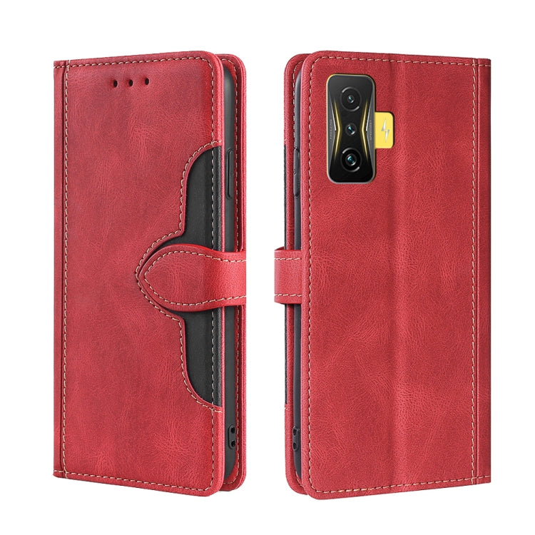 For Xiaomi Redmi K50 Gaming/Poco F4 GT Stitching Skin Feel Magnetic Buckle Horizontal Flip PU Leather Case