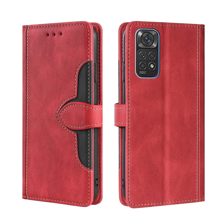 For Xiaomi Redmi Note 11 4G Global/Redmi Note 11S Stitching Skin Feel Magnetic Buckle Horizontal Flip PU Leather Case