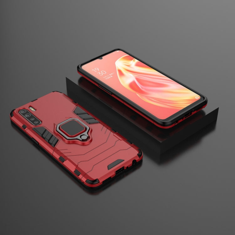 For OPPO A91 PC + TPU Shockproof Protective Case with Magnetic Ring Holder