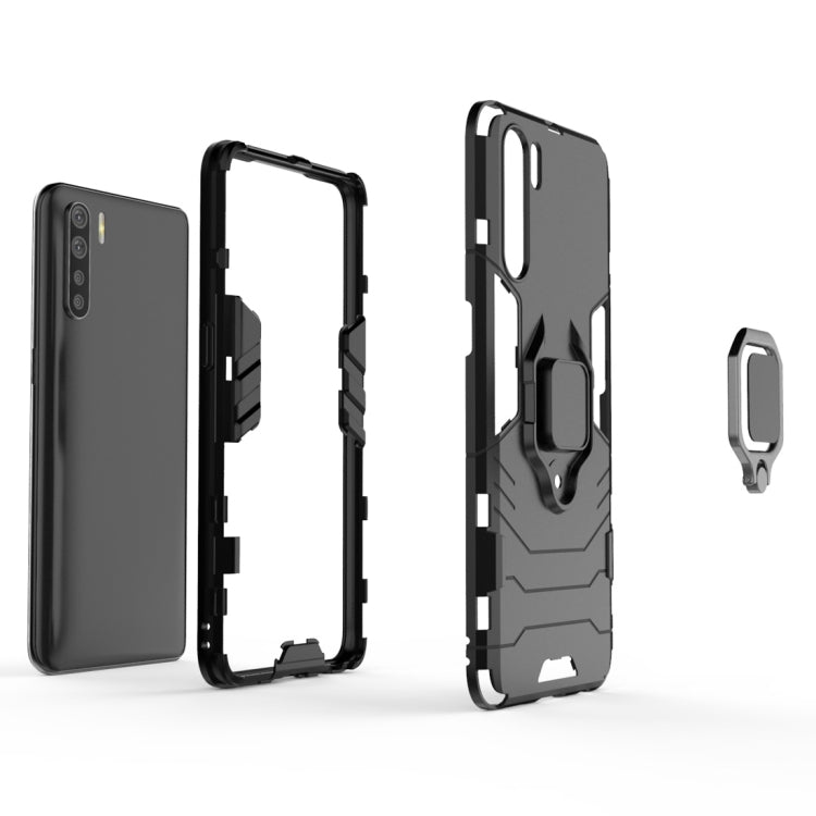 For OPPO A91 PC + TPU Shockproof Protective Case with Magnetic Ring Holder