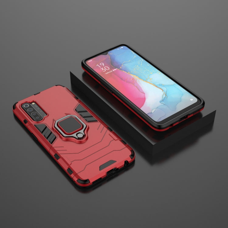 For OPPO Reno3 PC + TPU Shockproof Protective Case with Magnetic Ring Holder