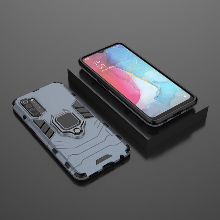 For OPPO Reno3 PC + TPU Shockproof Protective Case with Magnetic Ring Holder