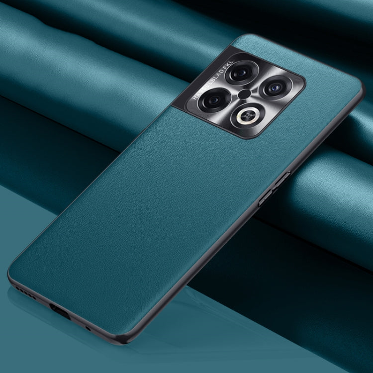 For OnePlus 10 Pro Plain Skin Leather Phone Case