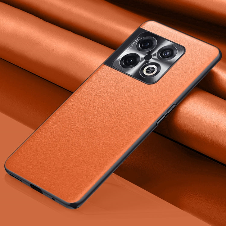 For OnePlus 10 Pro Plain Skin Leather Phone Case