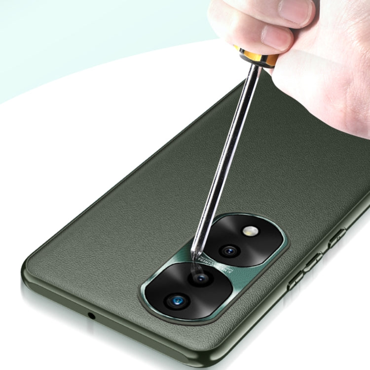 For Honor 70 Plain Skin Leather Phone Case