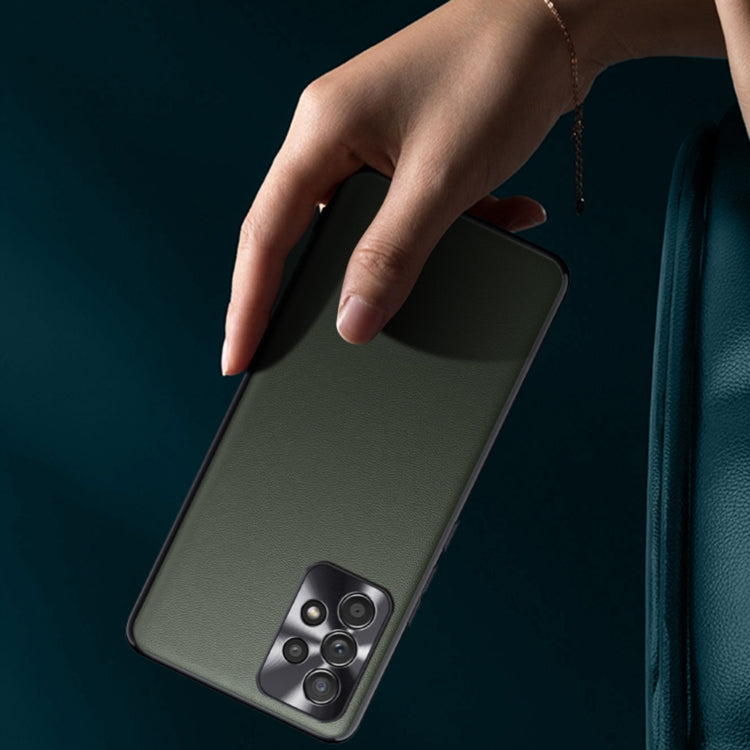 For Samsung Galaxy A73 Plain Skin Leather Phone Case