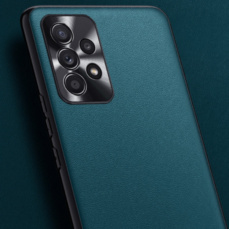 For Samsung Galaxy A73 Plain Skin Leather Phone Case