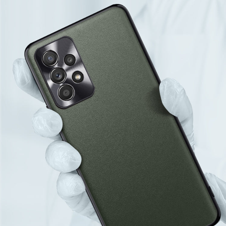 For Samsung Galaxy A73 Plain Skin Leather Phone Case