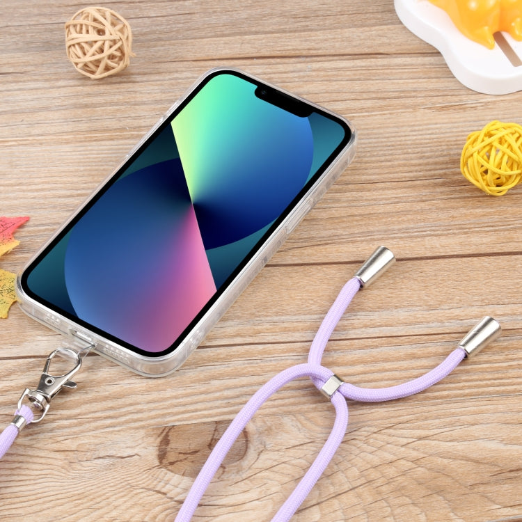 For iPhone 13 mini Lanyard Transparent TPU Phone Case