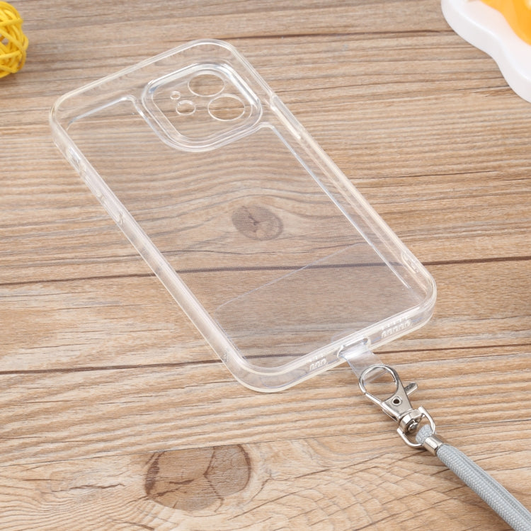 For iPhone 12 Lanyard Transparent TPU Phone Case