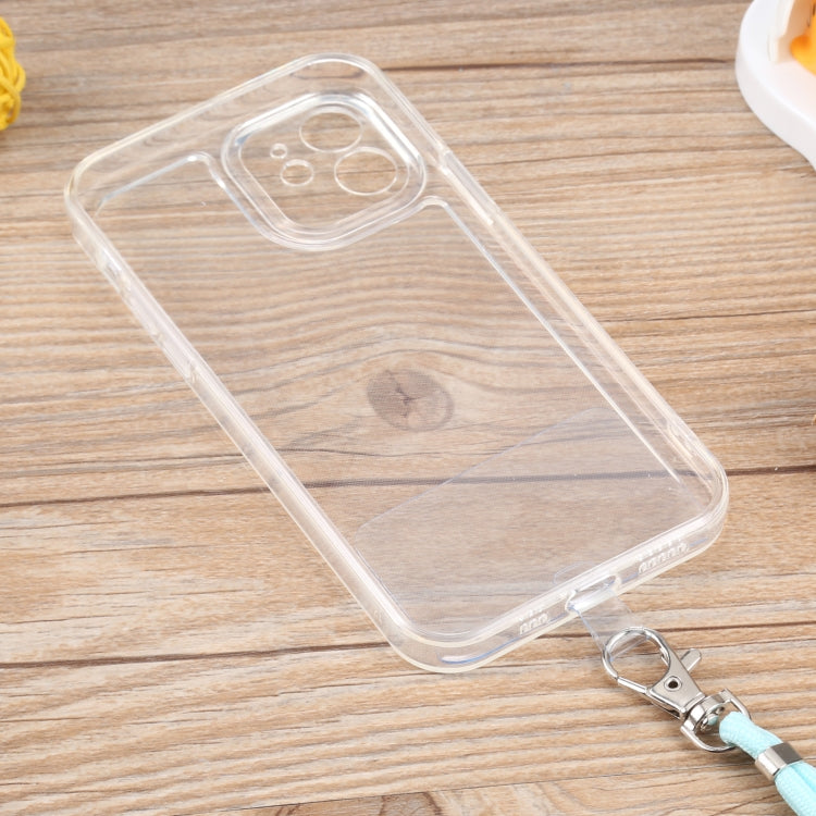 For iPhone 12 Lanyard Transparent TPU Phone Case