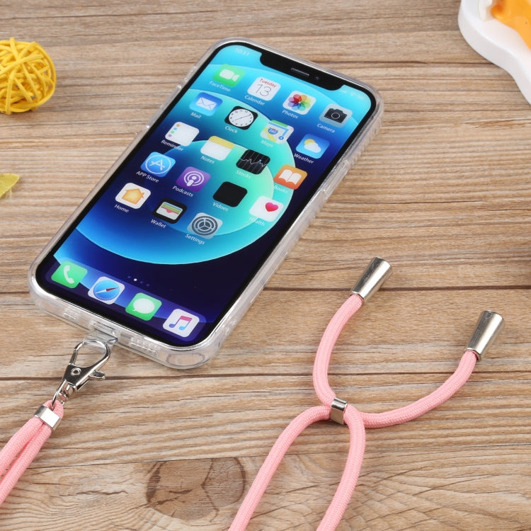 For iPhone 12 Pro Max Lanyard Transparent TPU Phone Case