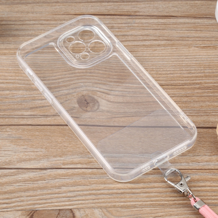 For iPhone 12 Pro Max Lanyard Transparent TPU Phone Case