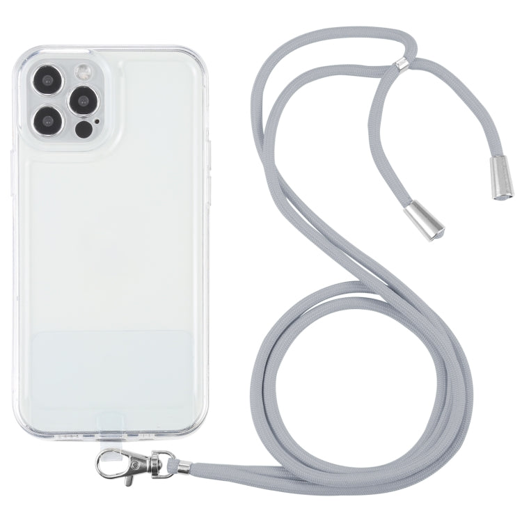 For iPhone 12 Pro Max Lanyard Transparent TPU Phone Case