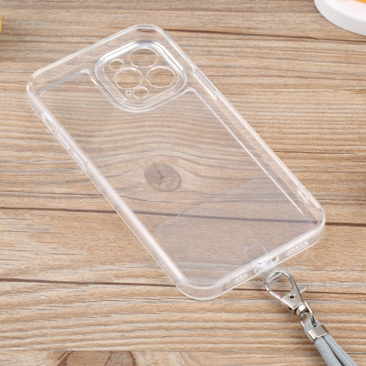 For iPhone 12 Pro Max Lanyard Transparent TPU Phone Case