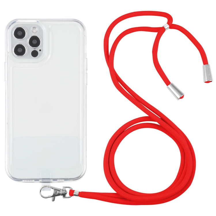 For iPhone 12 Pro Max Lanyard Transparent TPU Phone Case