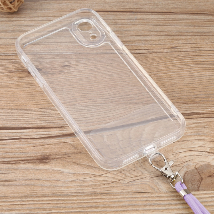 For iPhone XR Lanyard Transparent TPU Phone Case