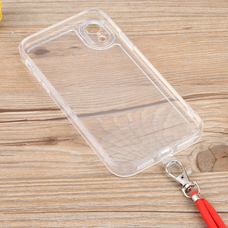 For iPhone XR Lanyard Transparent TPU Phone Case