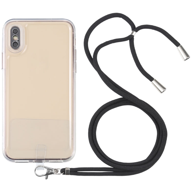 For iPhone XS Max Lanyard Transparent TPU Phone Case