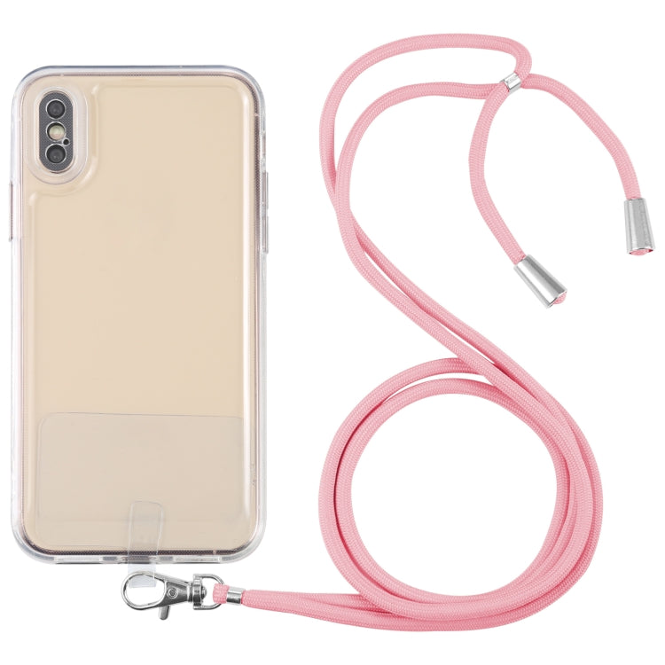 For iPhone XS Max Lanyard Transparent TPU Phone Case