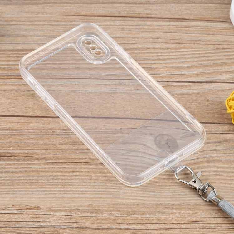 For iPhone XS Max Lanyard Transparent TPU Phone Case