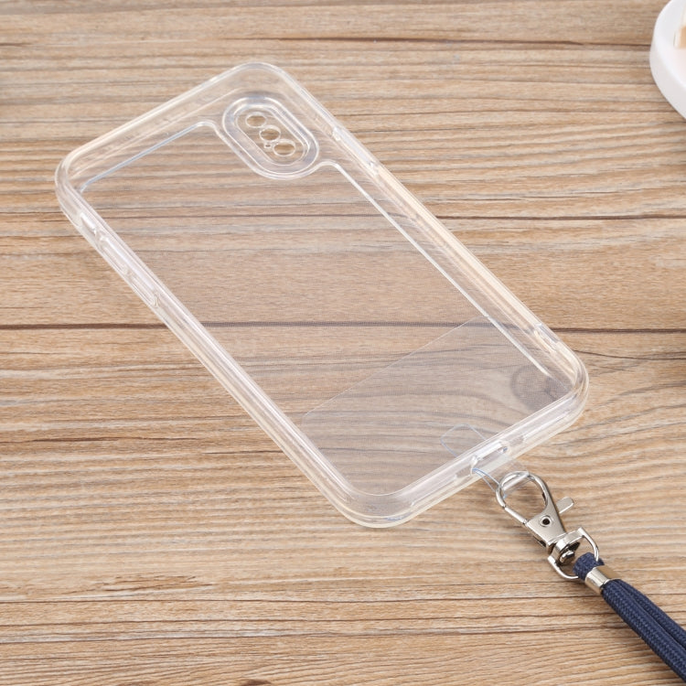 For iPhone XS Max Lanyard Transparent TPU Phone Case