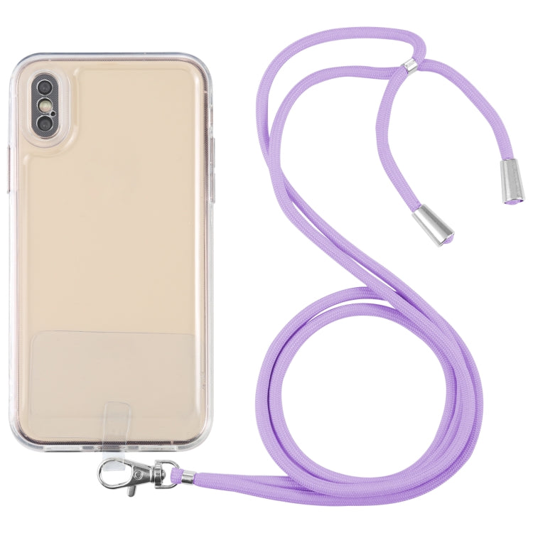 For iPhone XS Max Lanyard Transparent TPU Phone Case