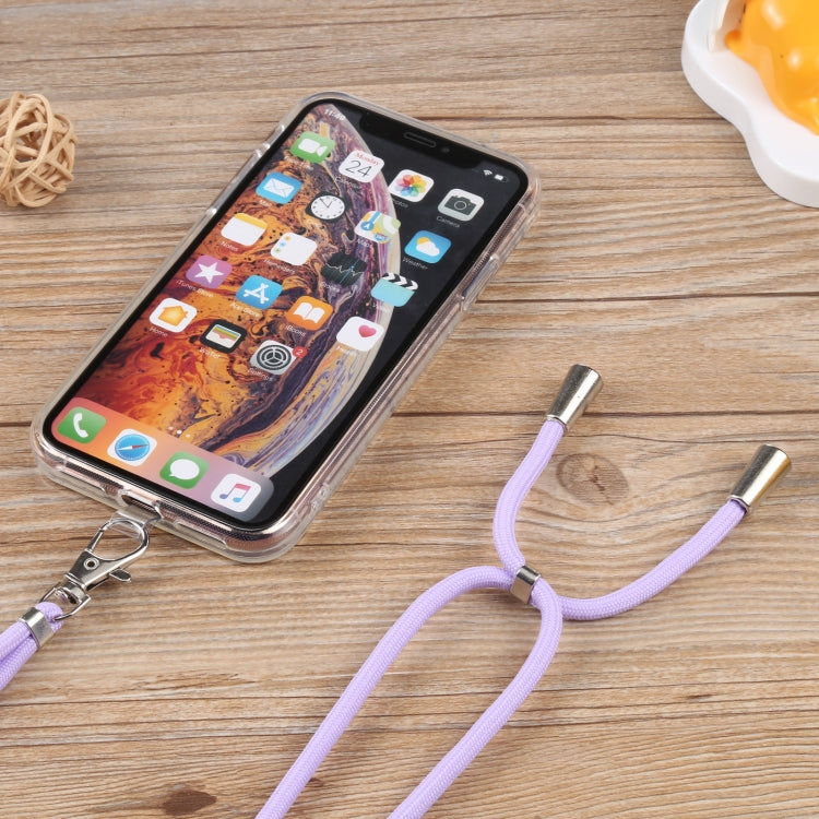For iPhone XS Max Lanyard Transparent TPU Phone Case
