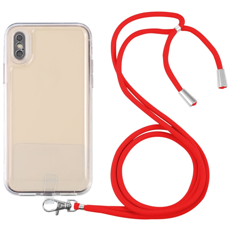For iPhone XS Max Lanyard Transparent TPU Phone Case