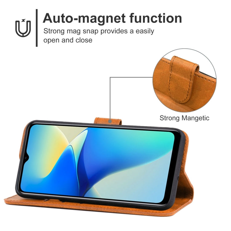 For vivo Y33e Leather Phone Case