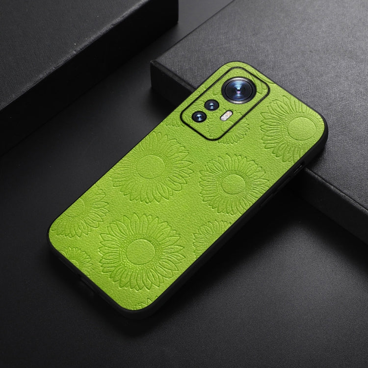 For Xiaomi 12 Pro Sunflower Pattern PU Shockproof Phone Case