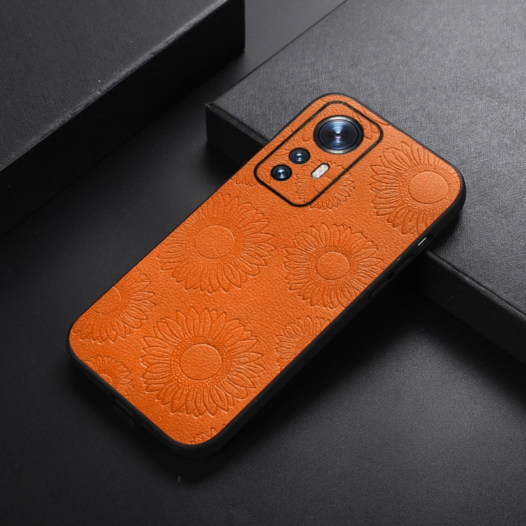 For Xiaomi 12 / 12X Sunflower Pattern PU Shockproof Phone Case