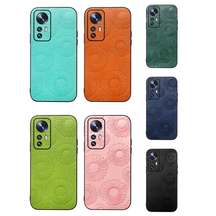 For Xiaomi 12 / 12X Sunflower Pattern PU Shockproof Phone Case