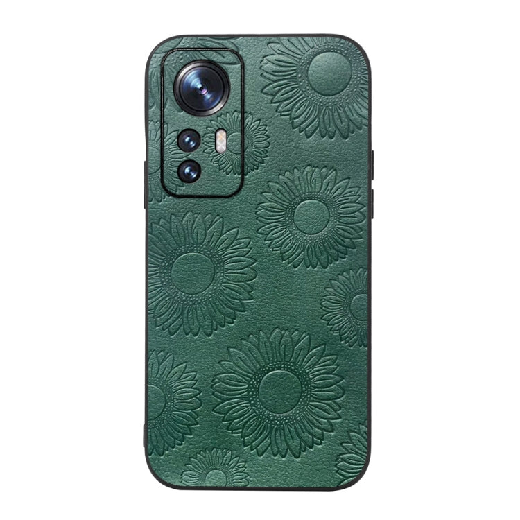 For Xiaomi 12 / 12X Sunflower Pattern PU Shockproof Phone Case