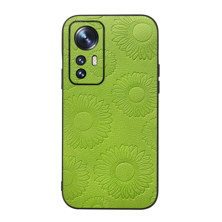 For Xiaomi 12 / 12X Sunflower Pattern PU Shockproof Phone Case