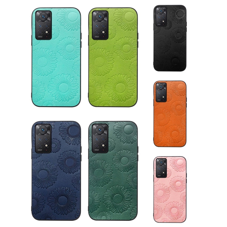For Xiaomi Redmi Note 11 Pro Sunflower Pattern PU Shockproof Phone Case
