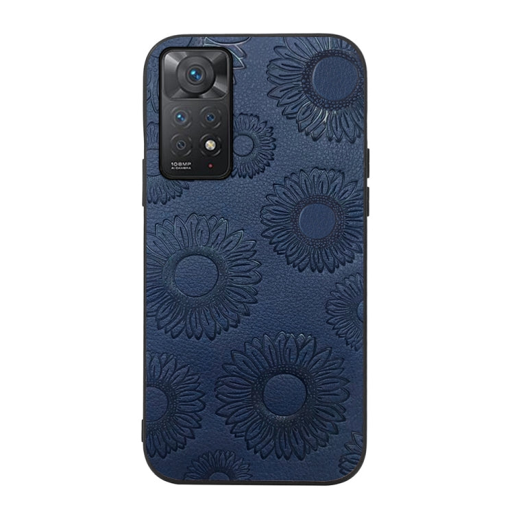 For Xiaomi Redmi Note 11 Pro Sunflower Pattern PU Shockproof Phone Case