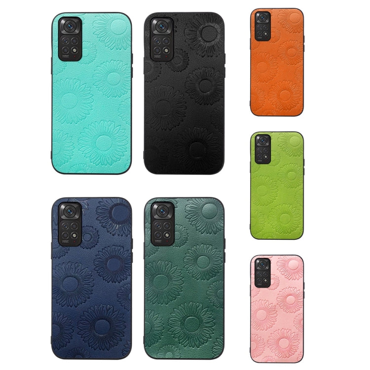 For Xiaomi Redmi Note 11 / Note 11S 4G Sunflower Pattern PU Shockproof Phone Case