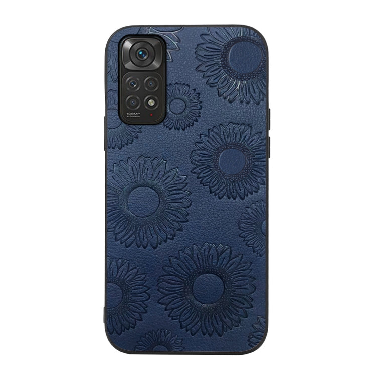 For Xiaomi Redmi Note 11 / Note 11S 4G Sunflower Pattern PU Shockproof Phone Case