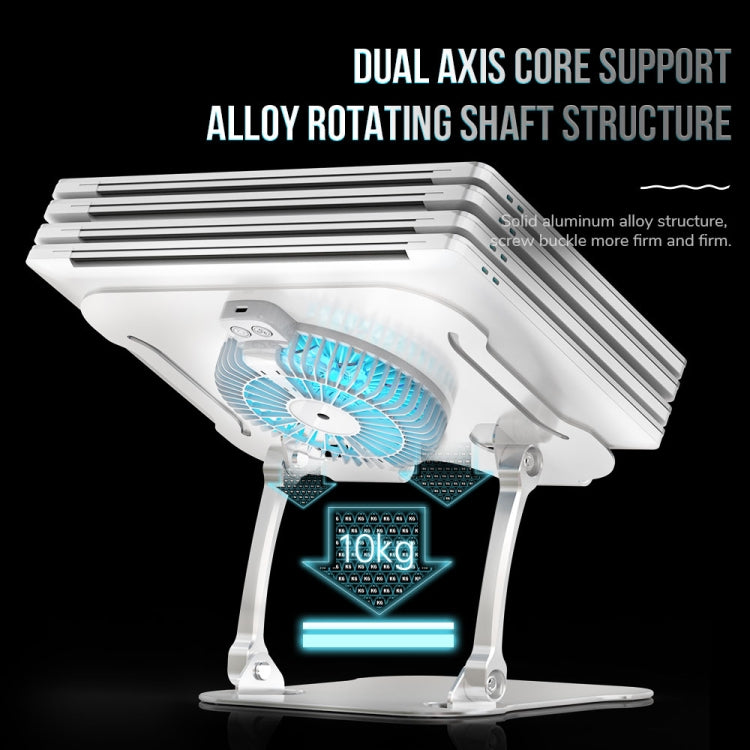 R-JUST BJ01-5 Laptop Foldable Lift Bracket with Fan(Silver)